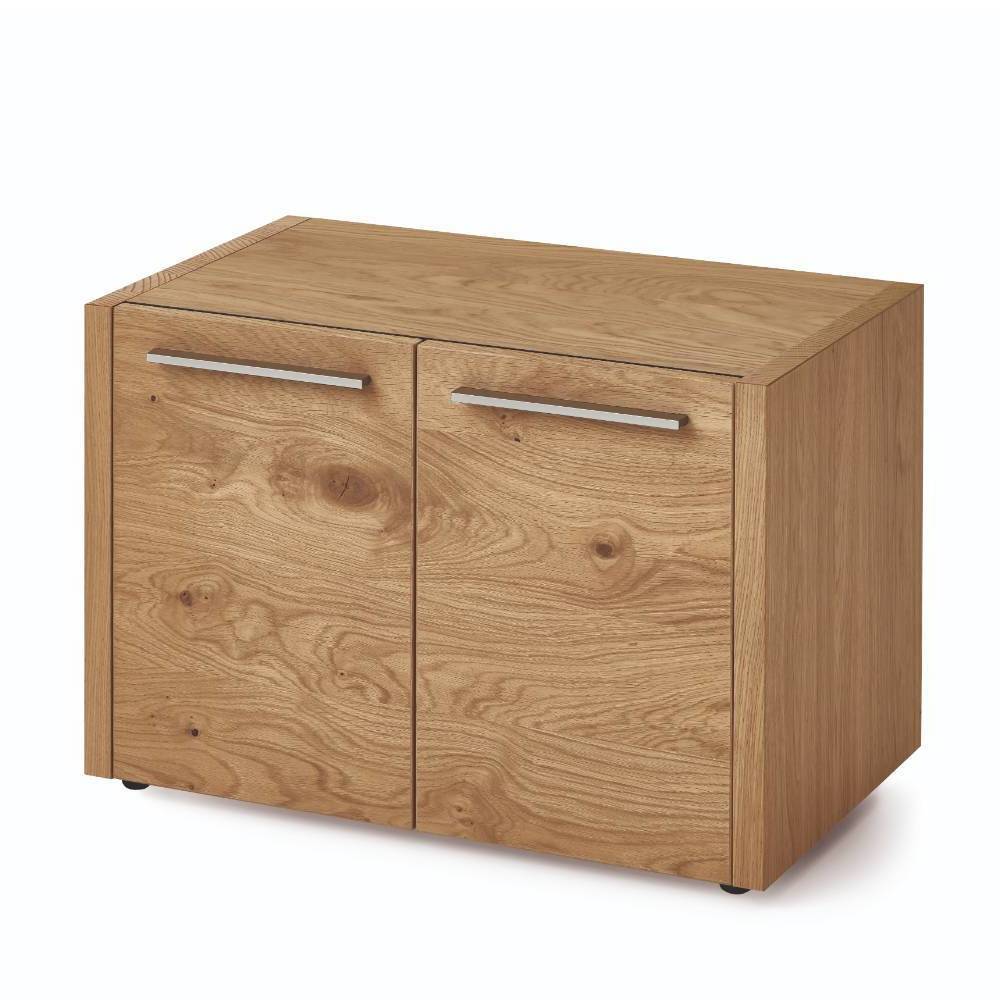 Holzbank für den Flur mit zwei Türen und eleganten Griffen – Mouse