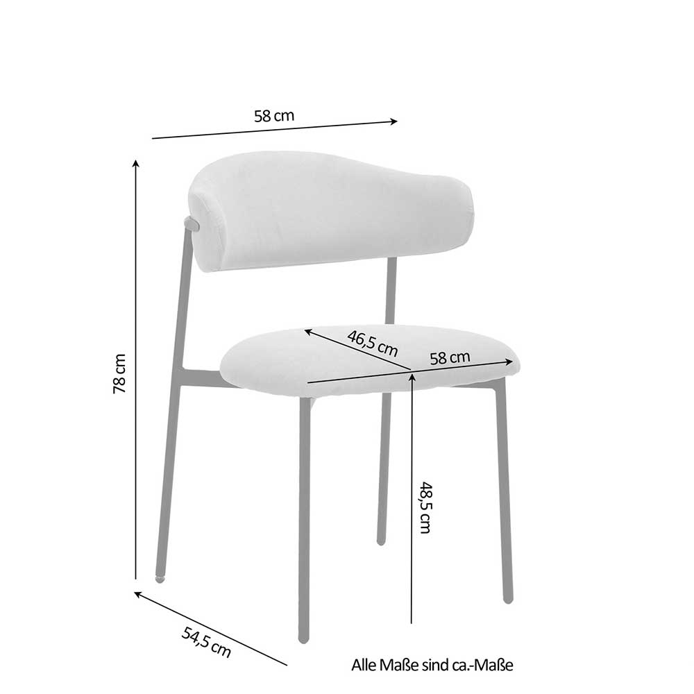 Polsterstühle in Taupe Strukturstoff - Filmau (2er Set)