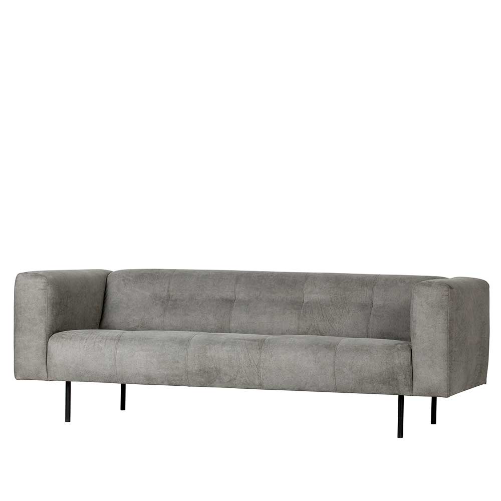 2,5 Sitzer Microfaser Sofa in hellem Grau - Claudica