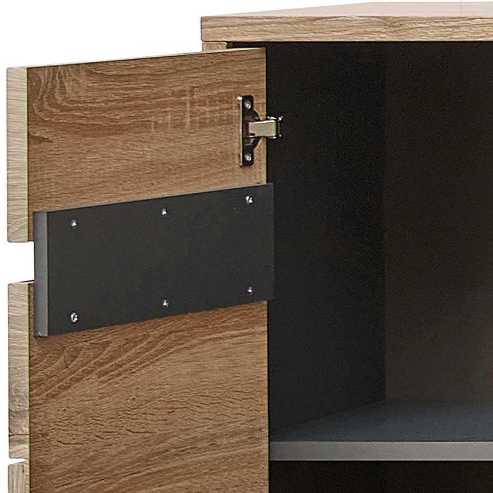 Wohnzimmer Anbauwand Holz Look - Zelio (dreiteilig)