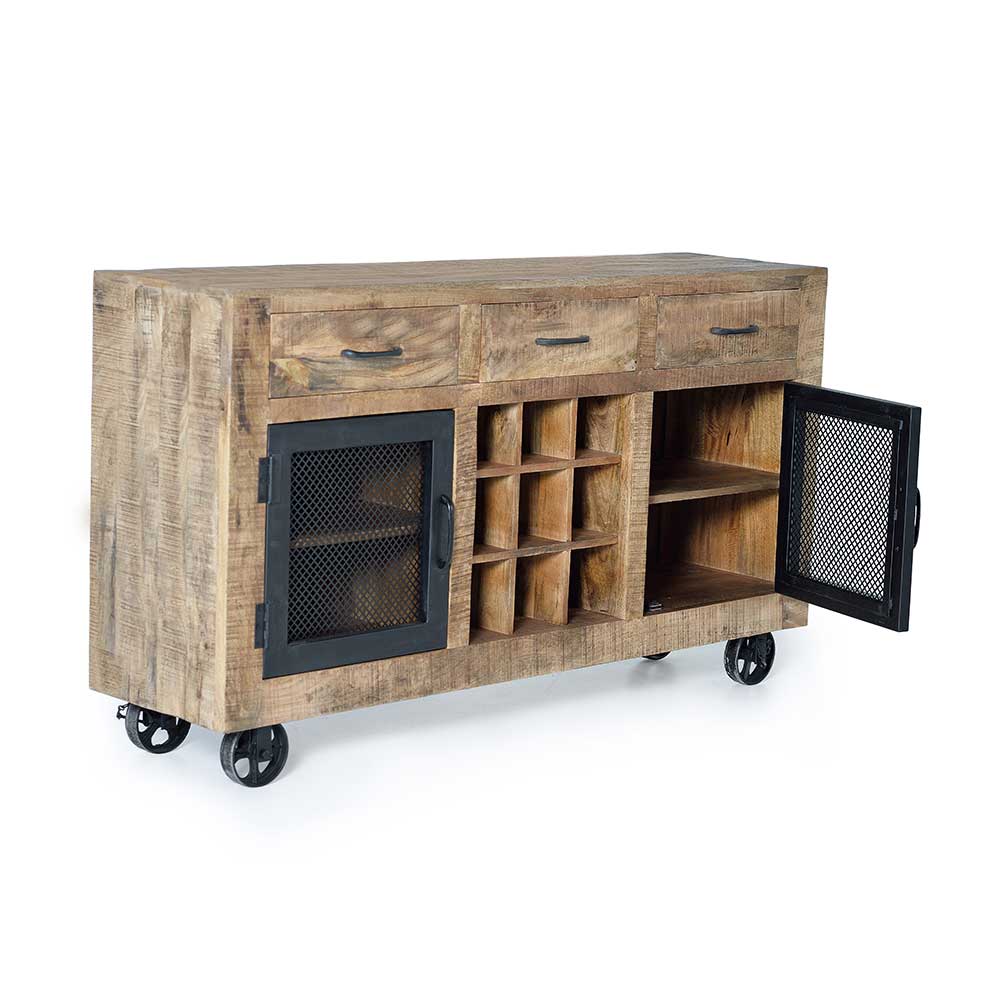 Industrial Sideboard mit Flaschenfächern - Thiano