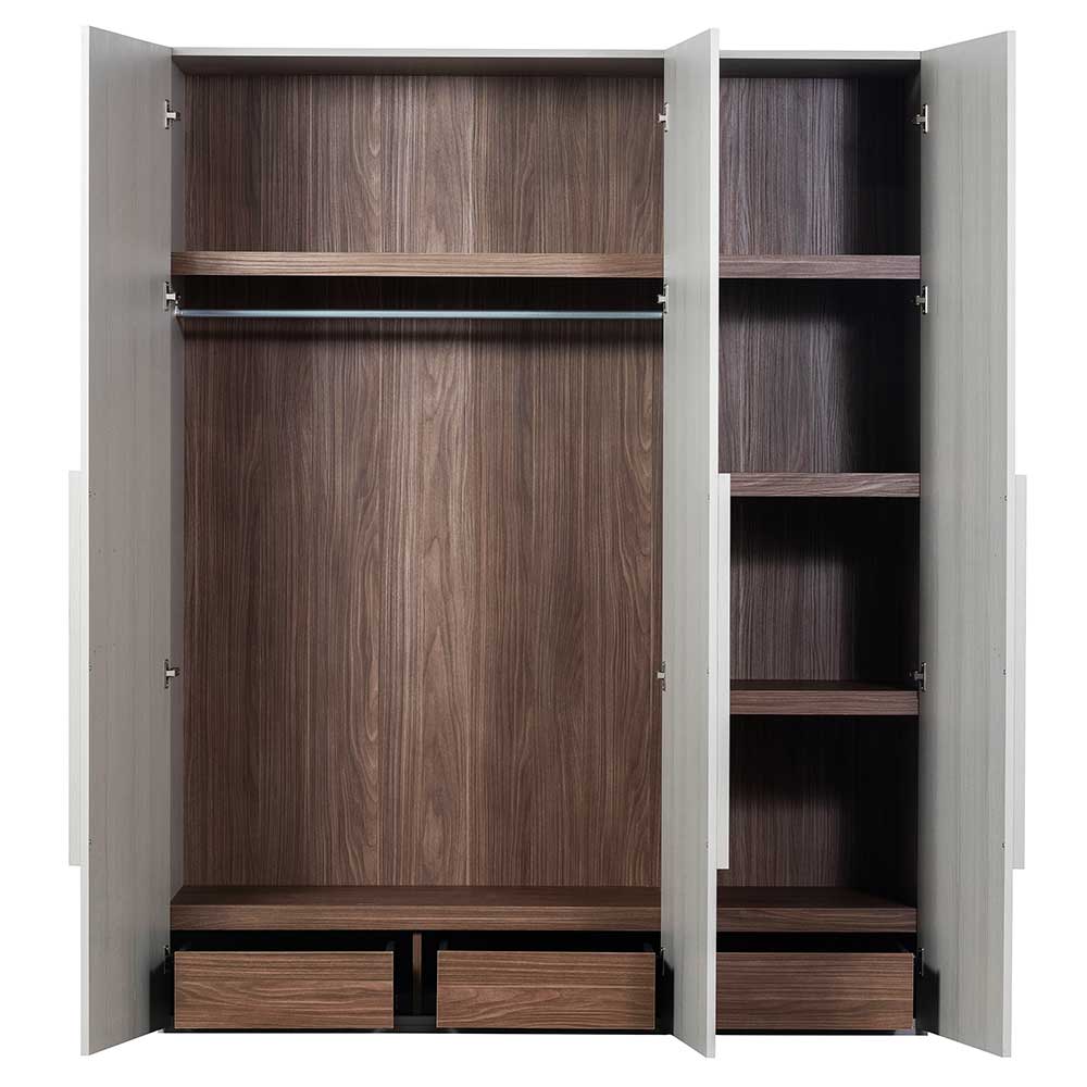 Skandi 3-türiger Schlafzimmerschrank in Grau - Rochella