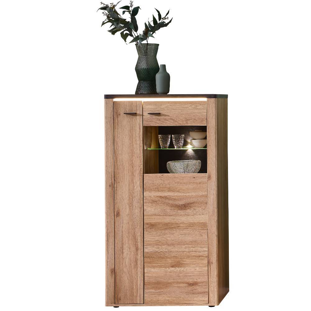 Highboard Vitrine mit LED Beleuchtung - Zorro