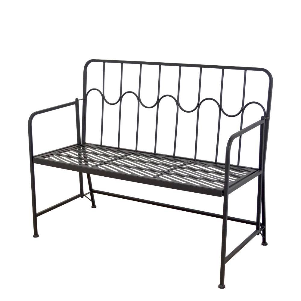 Gartenbank aus Metall in Schwarz - Evensa