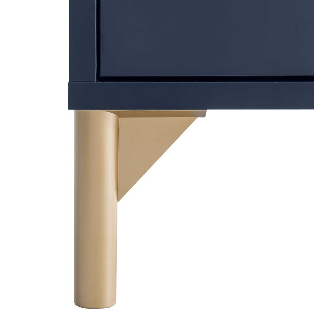 Hohe Kommode in Dunkelblau mit Gold - Inbano