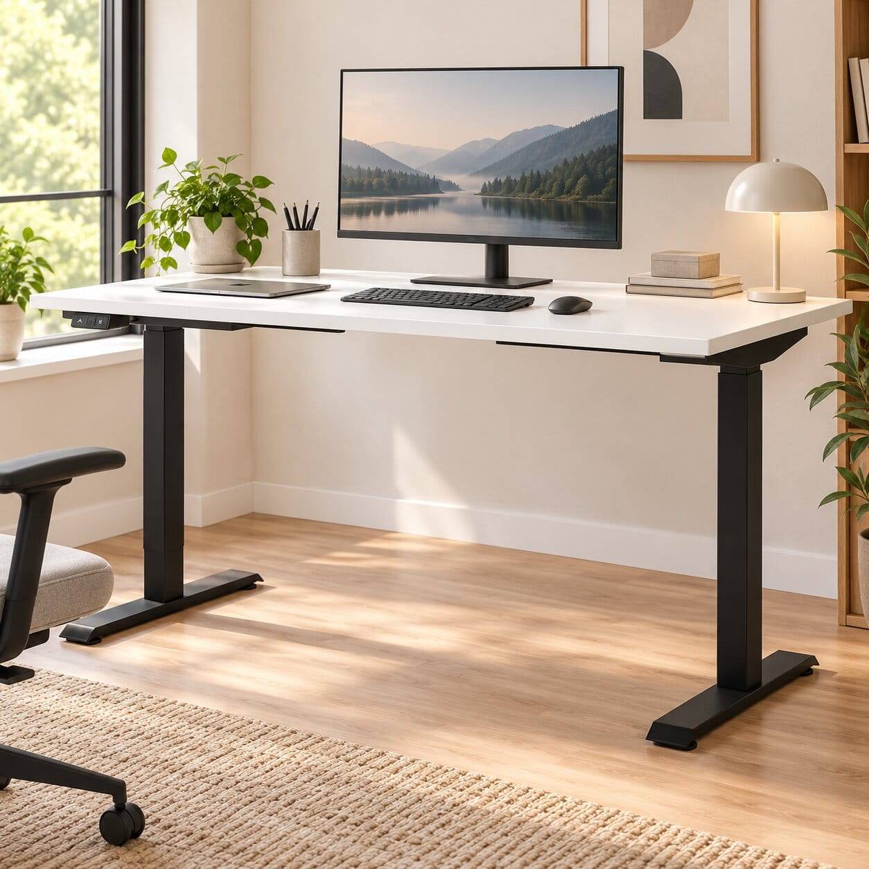 Bürotisch in Weiß und Schwarz - Joina