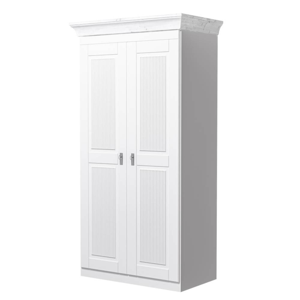 Modern Country Style Kleiderschrank in Weiß - Kazanova
