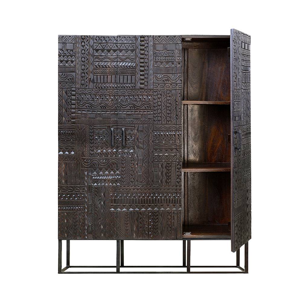 Design Schrank in Walnuss Braun - Solu