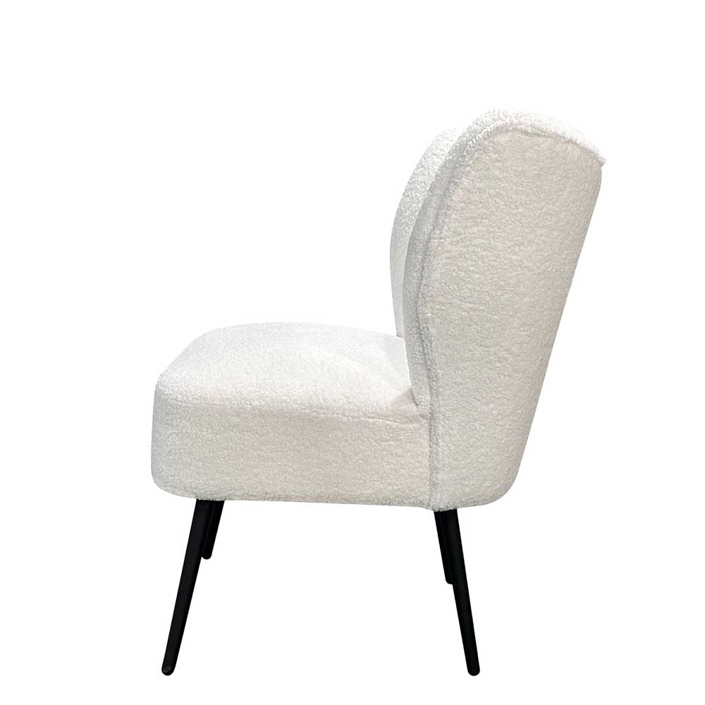 Webplüsch Sessel in Offwhite - Frenanda