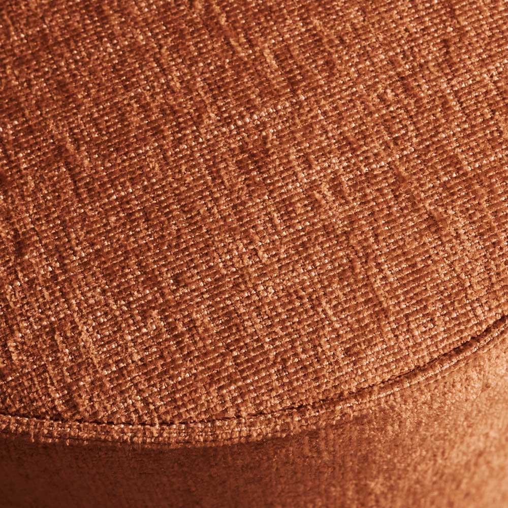 Niedriger Polsterhocker in Rost Braun Chenille - Shearme