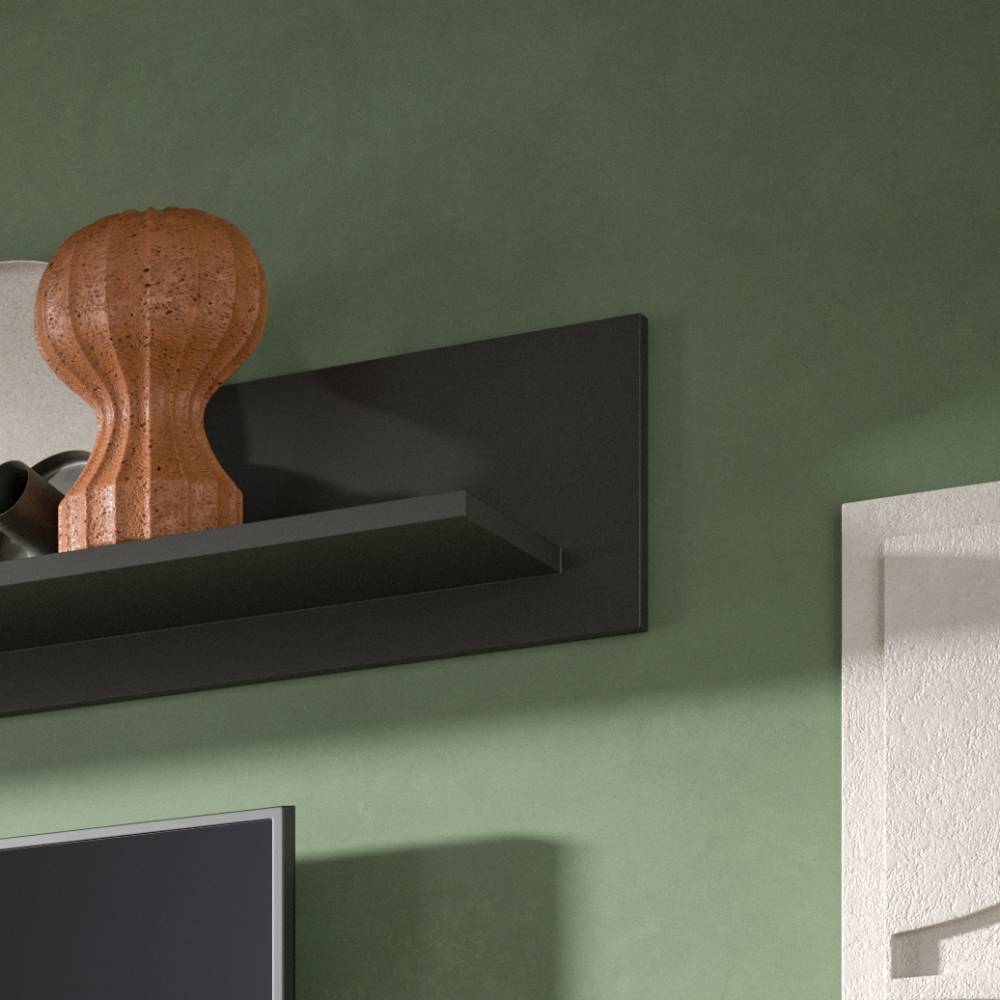 Wohnzimmer Anbauwand in Mattgrau - Adrionata (dreiteilig)