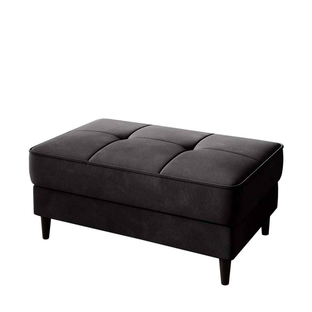 Stoffhocker mit Truhe in Schwarzgrau - Malchas