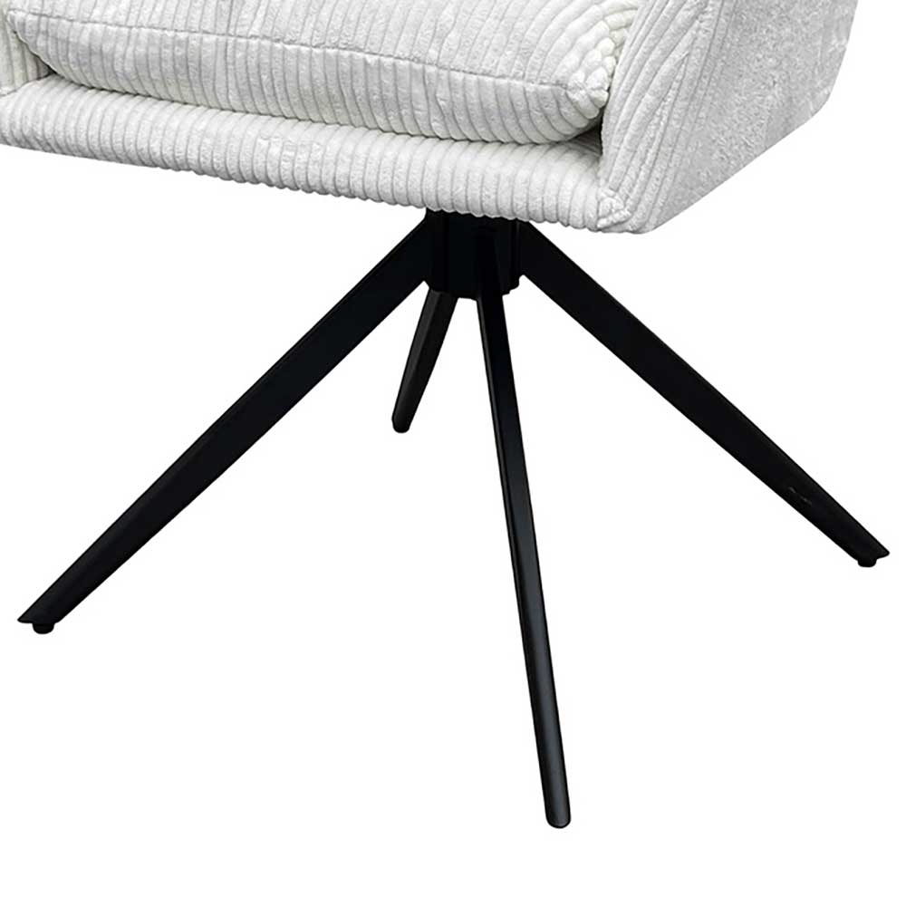 Breitcord Tischsessel in Offwhite - Tonia (2er Set)
