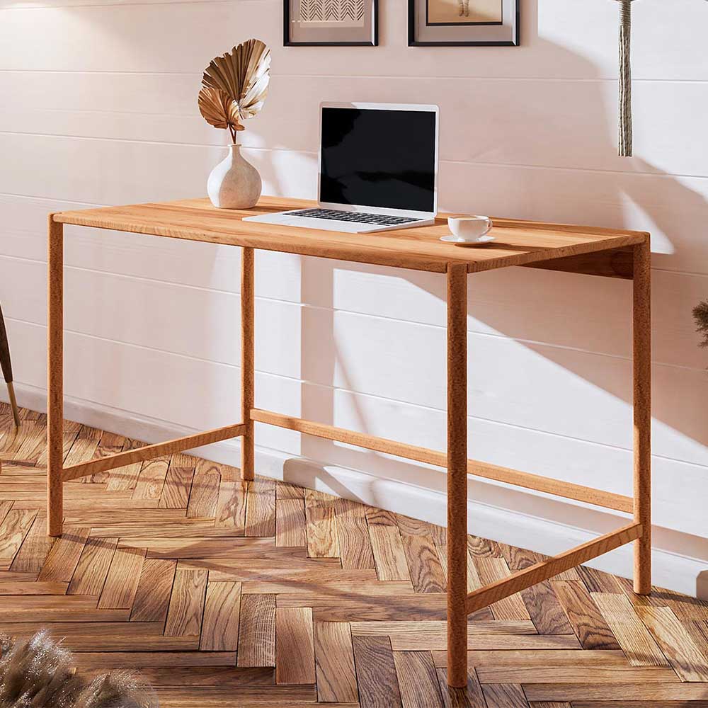 Moderner Schreibtisch aus Wildbuche massiv - Indrya