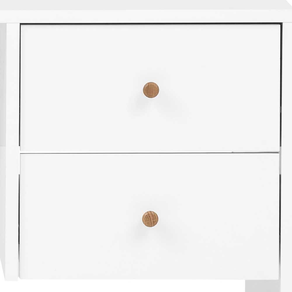 in Weiß 2 Schreibtisch Niuna mit Skandi im Design Schubladen -
