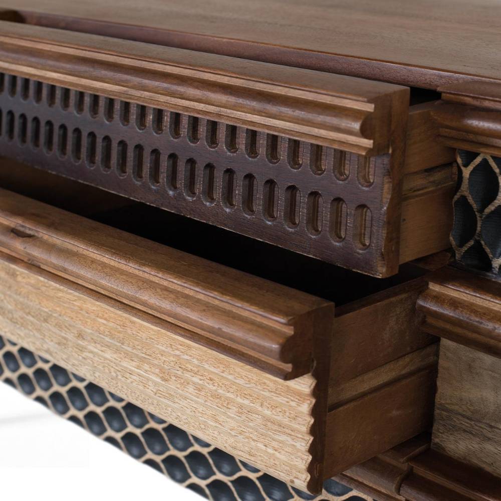Design-Lowboard aus Mangobaum Massivholz - Teoloro