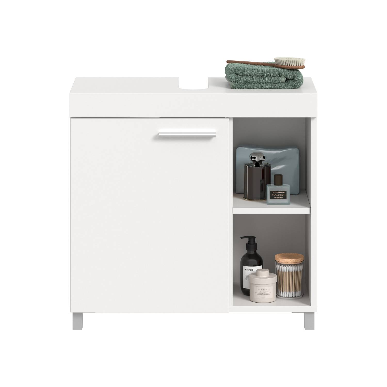 Badezimmerschrank mit Tür und Ablagen - Yamescoa
