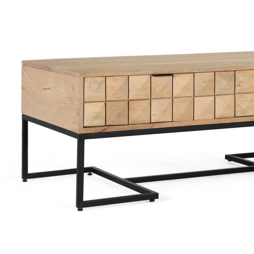Design-Wohnzimmertisch aus Mangobaum Massivholz - Entury