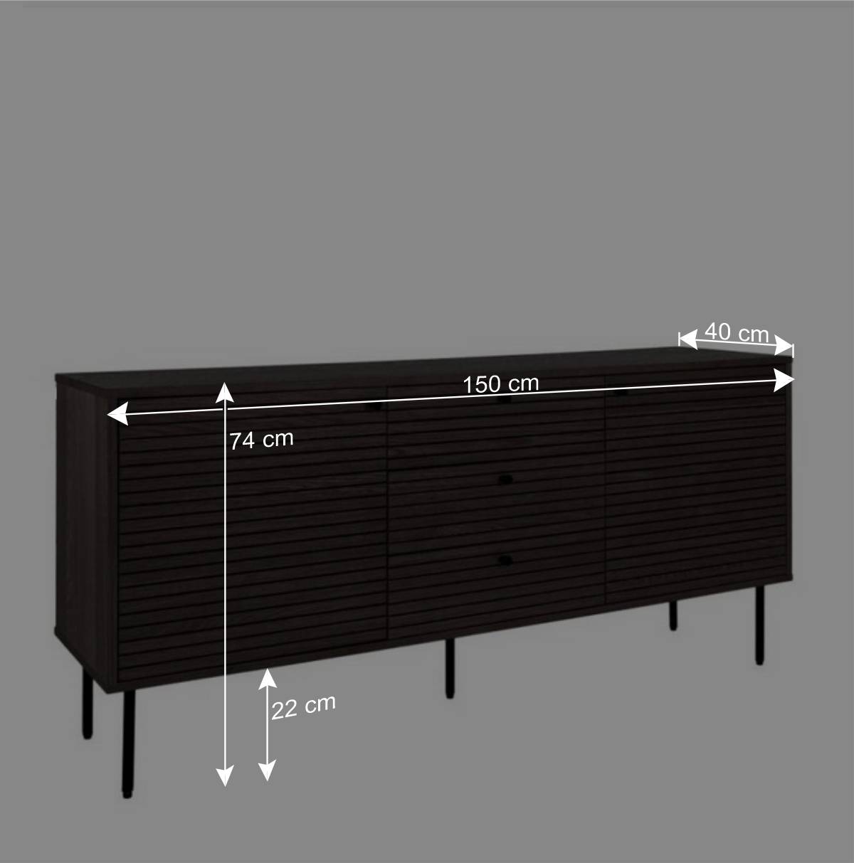 Sideboard mit dunklem Furnier in Braun - Wega