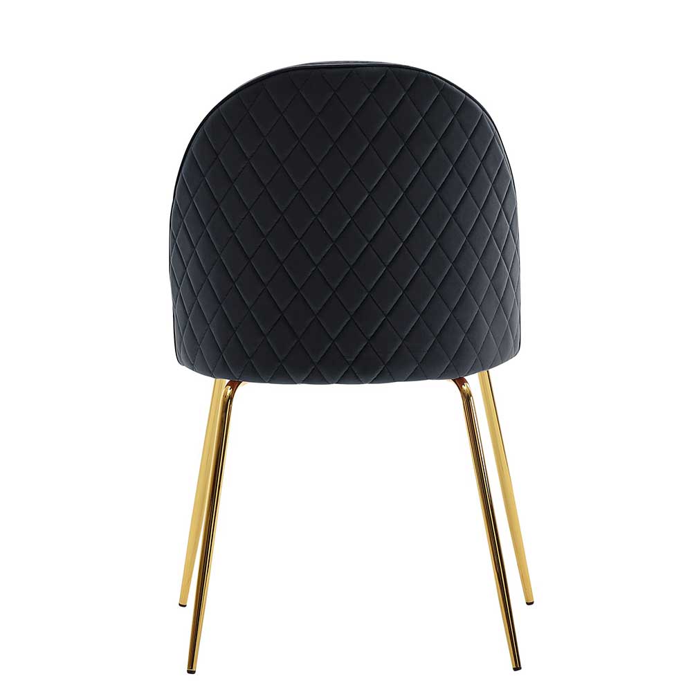 Polsterstuhl in Schwarz und Gold - Lidian (2er Set)