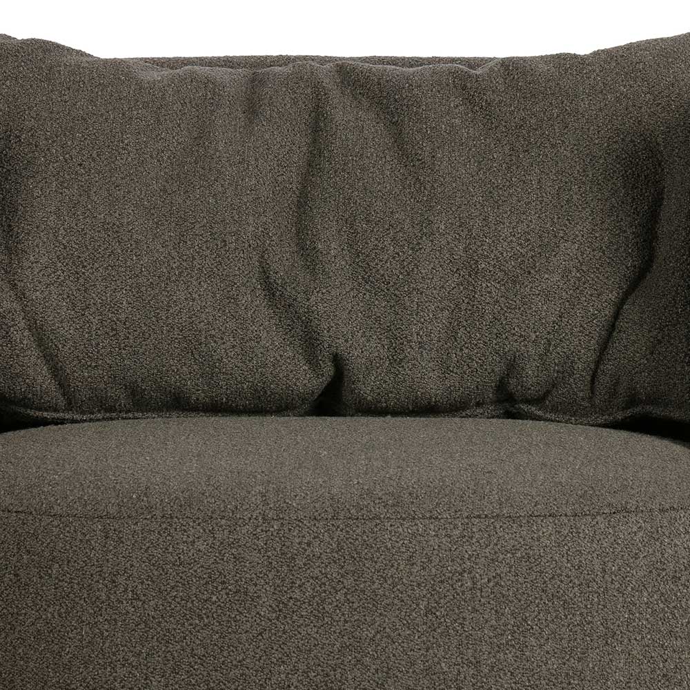 Design Lounge Sessel aus Boucle in Braun - Navino