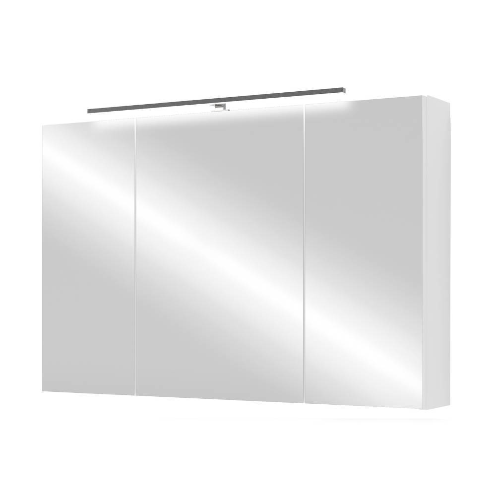 Weißer Bad-Spiegelschrank 90 cm breit - Just
