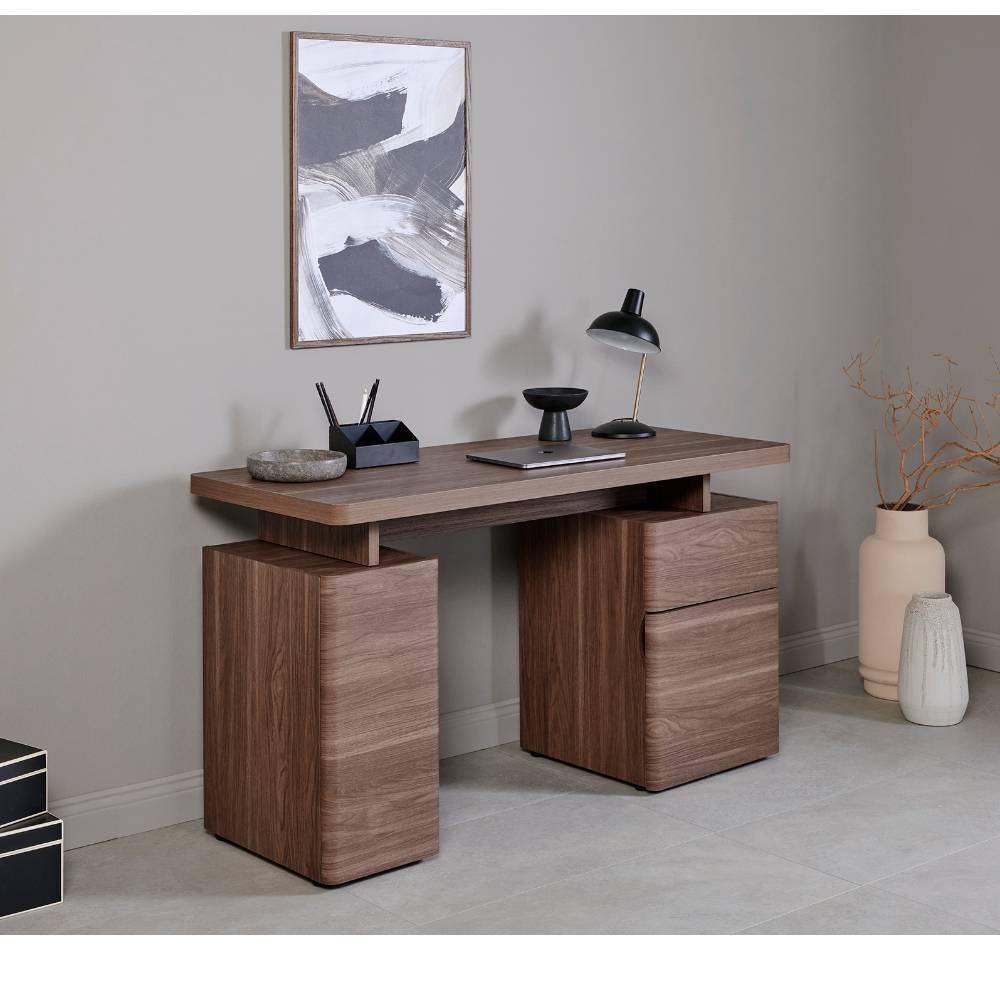 Design-Schreibtisch in Walnuss Holzoptik - Wake