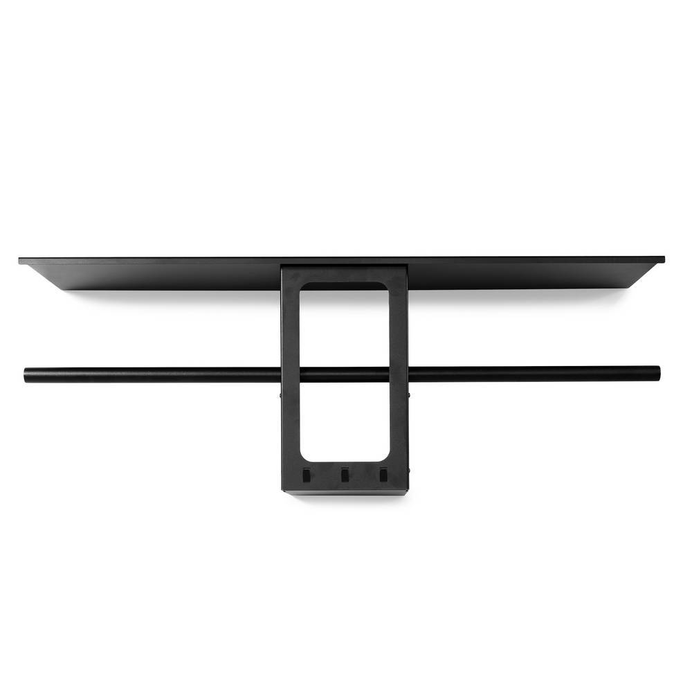 Minimalistische schwarze Wandgarderobe mit Regal und Kleiderstange für den Eingangsbereich – Emly