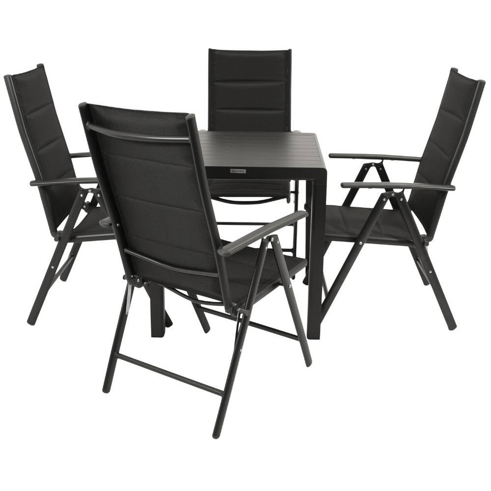 Vier Klappsessel und Gartentisch Set - Mint (fünfteilig)