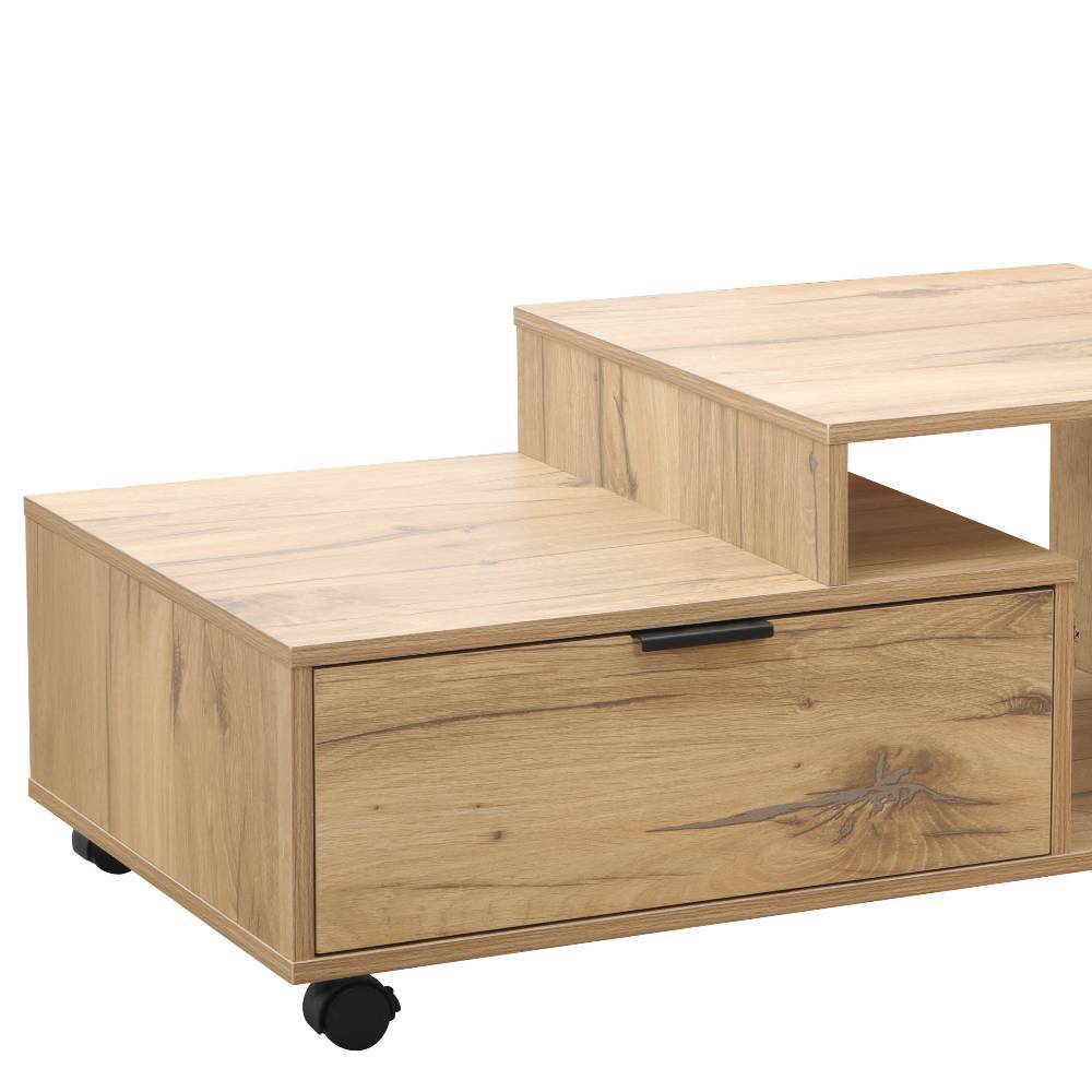 Stauraum-Couchtisch in Eiche Natur Holzdekor - Calama