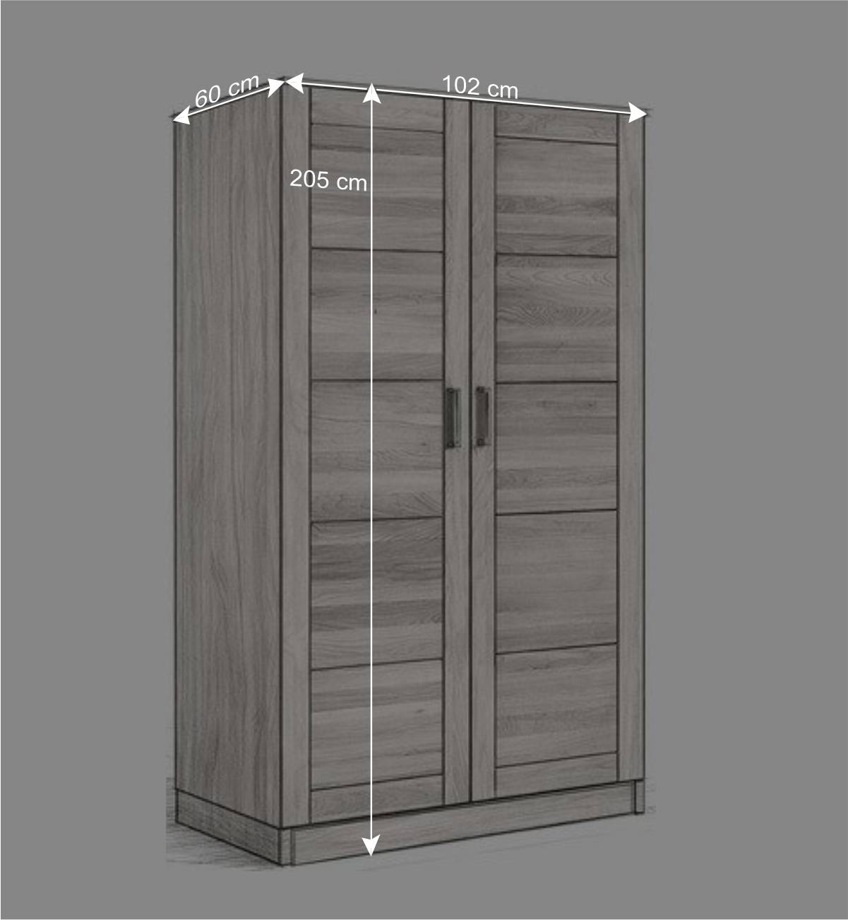 Kleiderschrank mit zwei Drehtüren - Bertora