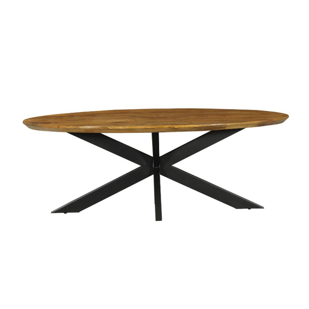 Rustikaler Holztisch in ovaler Form - Systrem