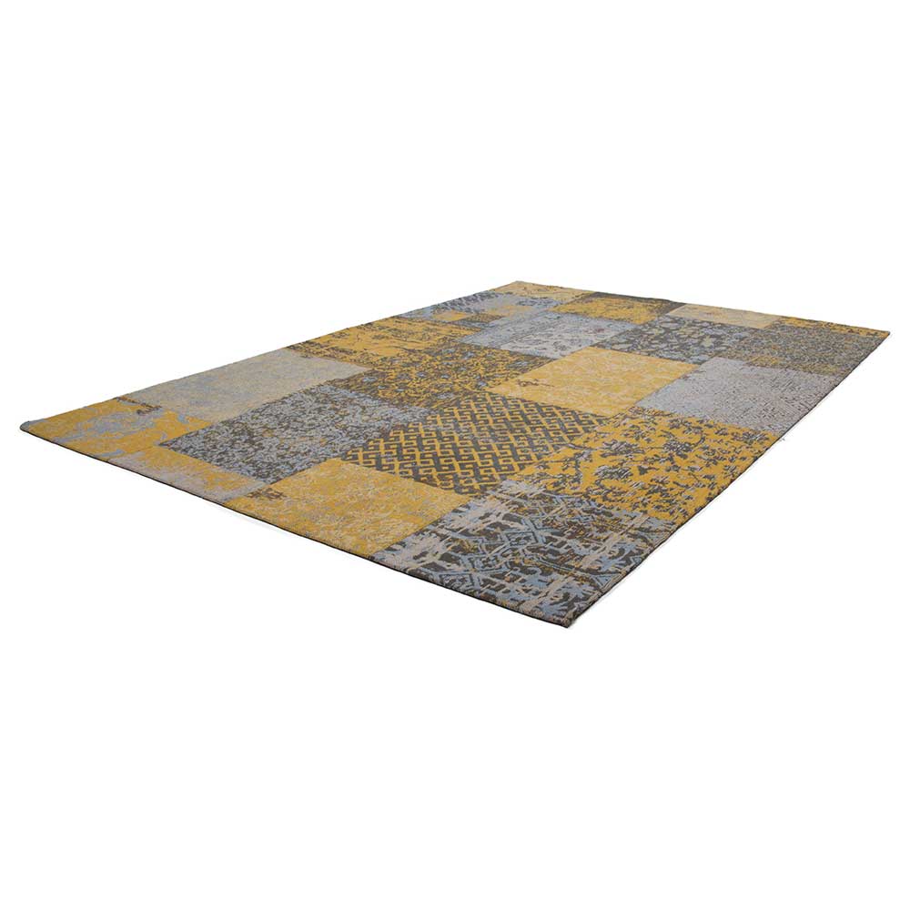 Teppich im Muster Patchwork Look in Gold - Arideon