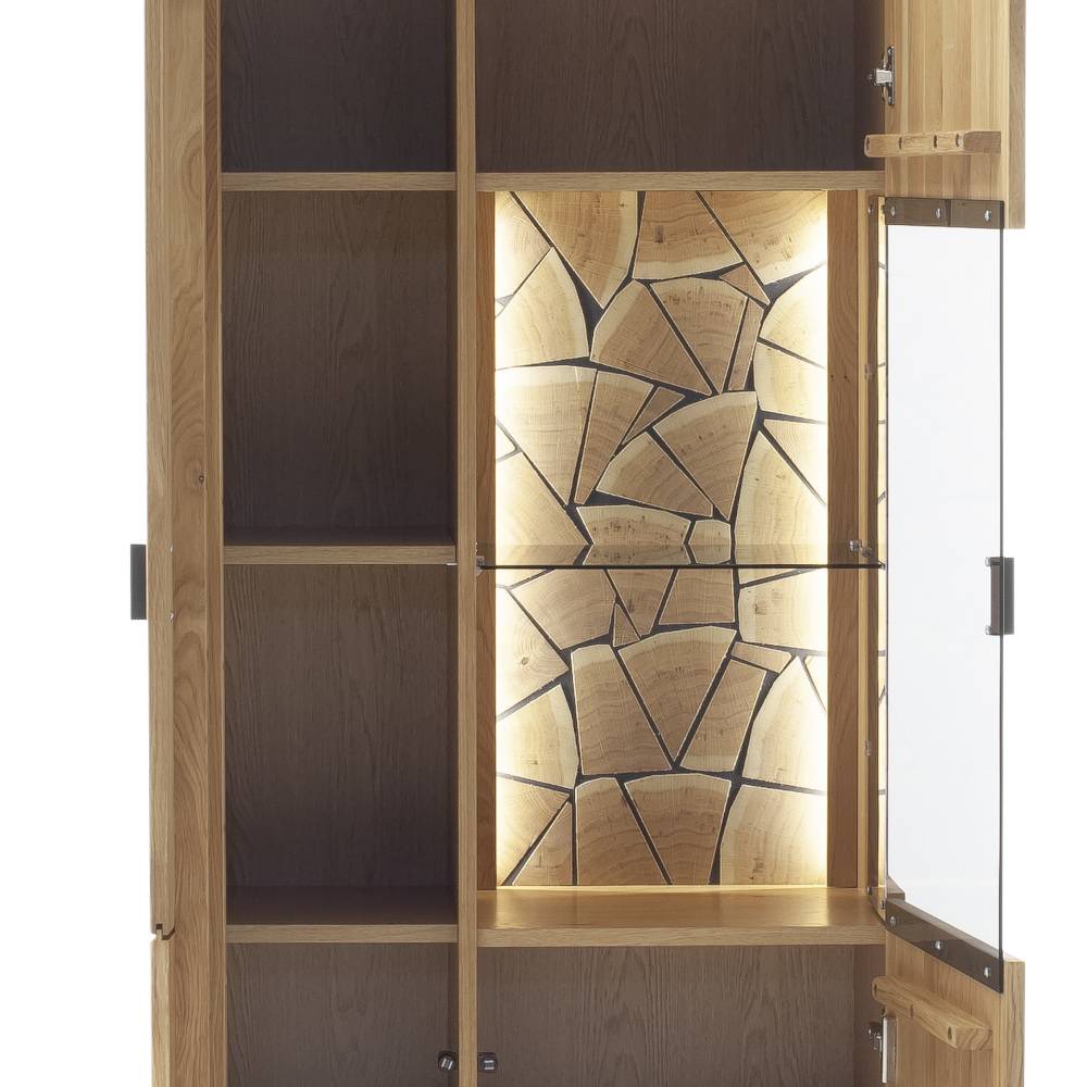 Wohnzimmer Vitrinenschrank in Wildeiche - Dagmy
