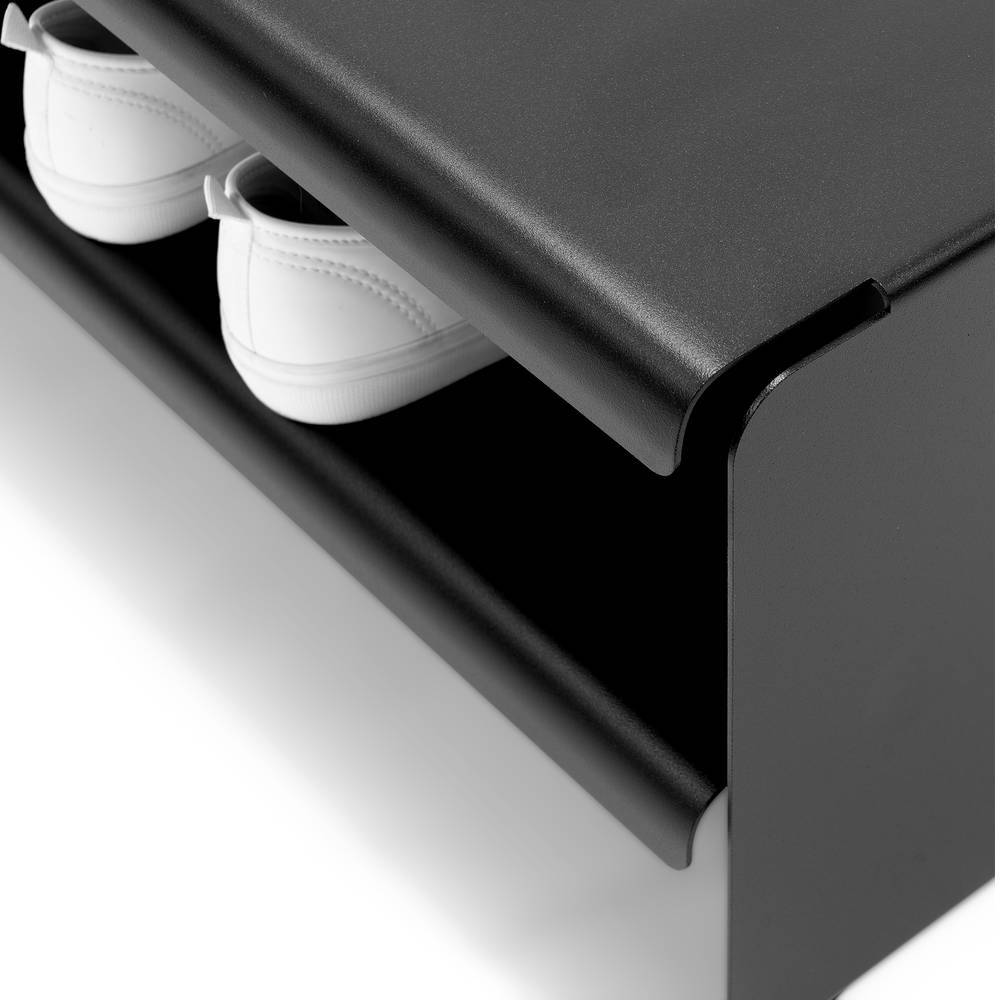72cm breites Schuhregal aus schwarzem Stahl - Game