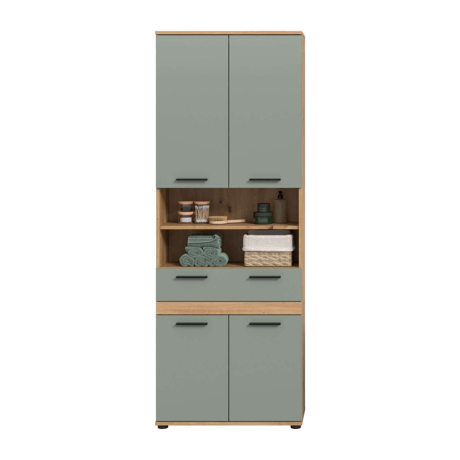Hoher Badschrank mit 4 Türen - Luzanos II
