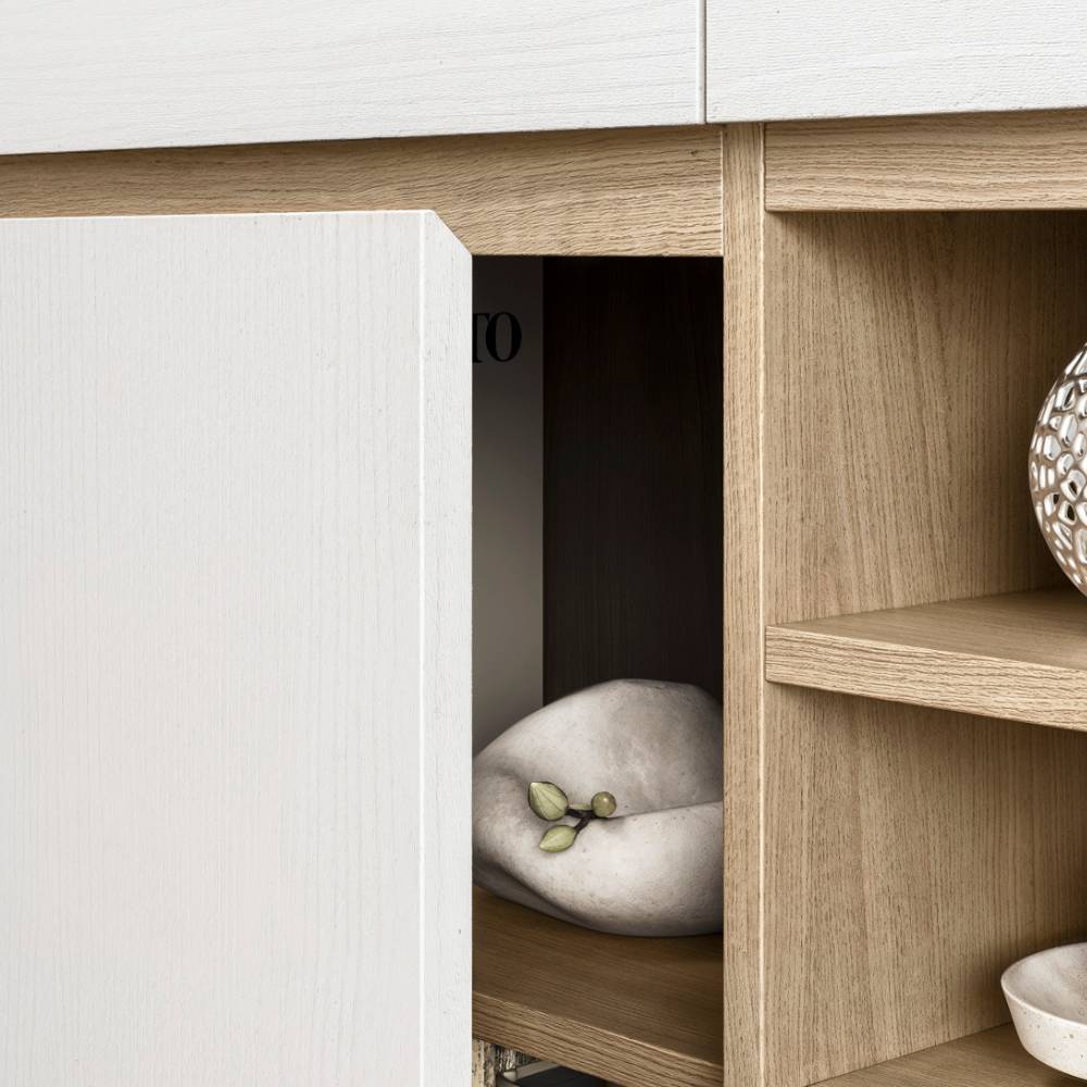 Schreibtisch und Highboard Set - Ovidio (zweiteilig)