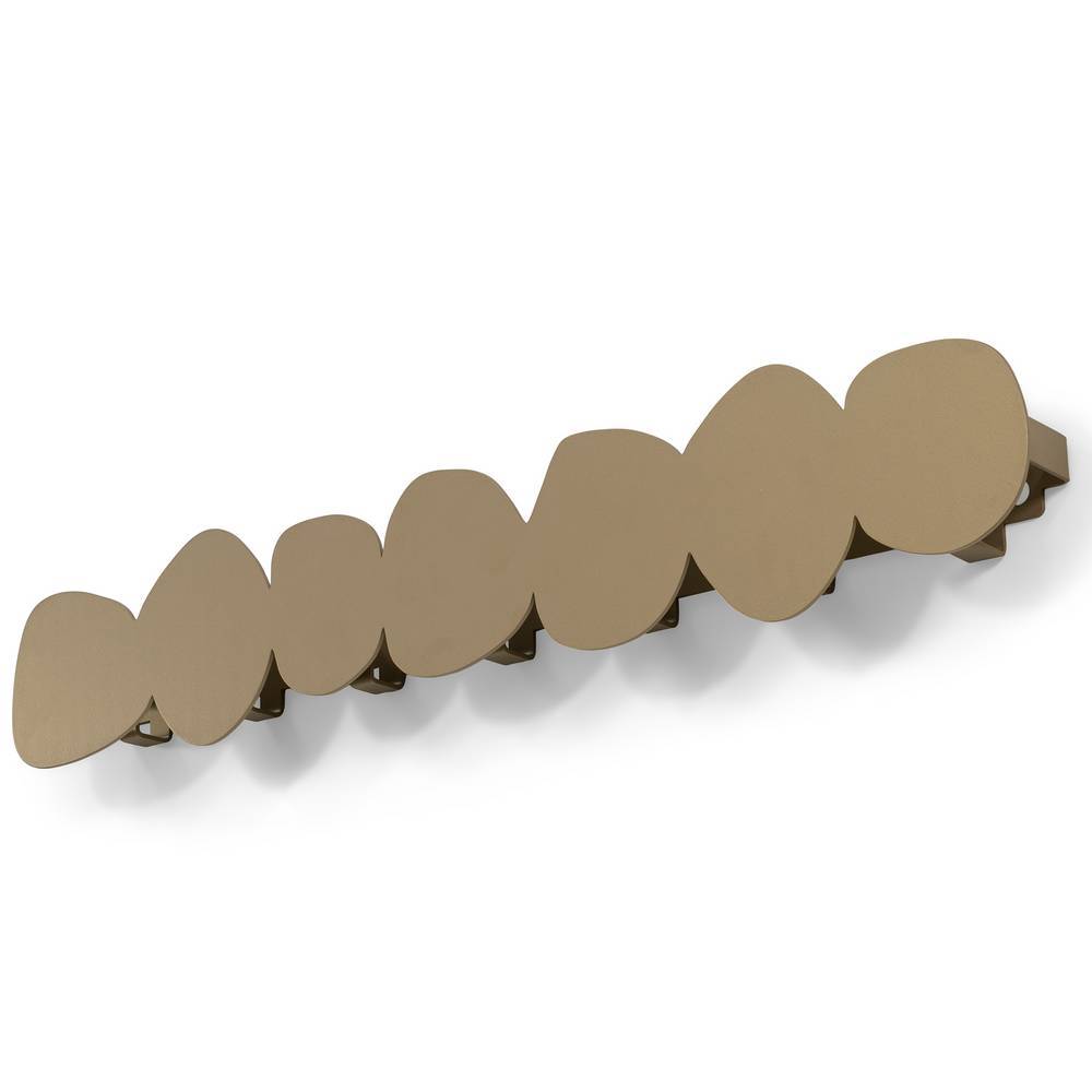 Design Wandgarderobe aus champagnerfarbenem Stahl für den Eingangsbereich – Rafino