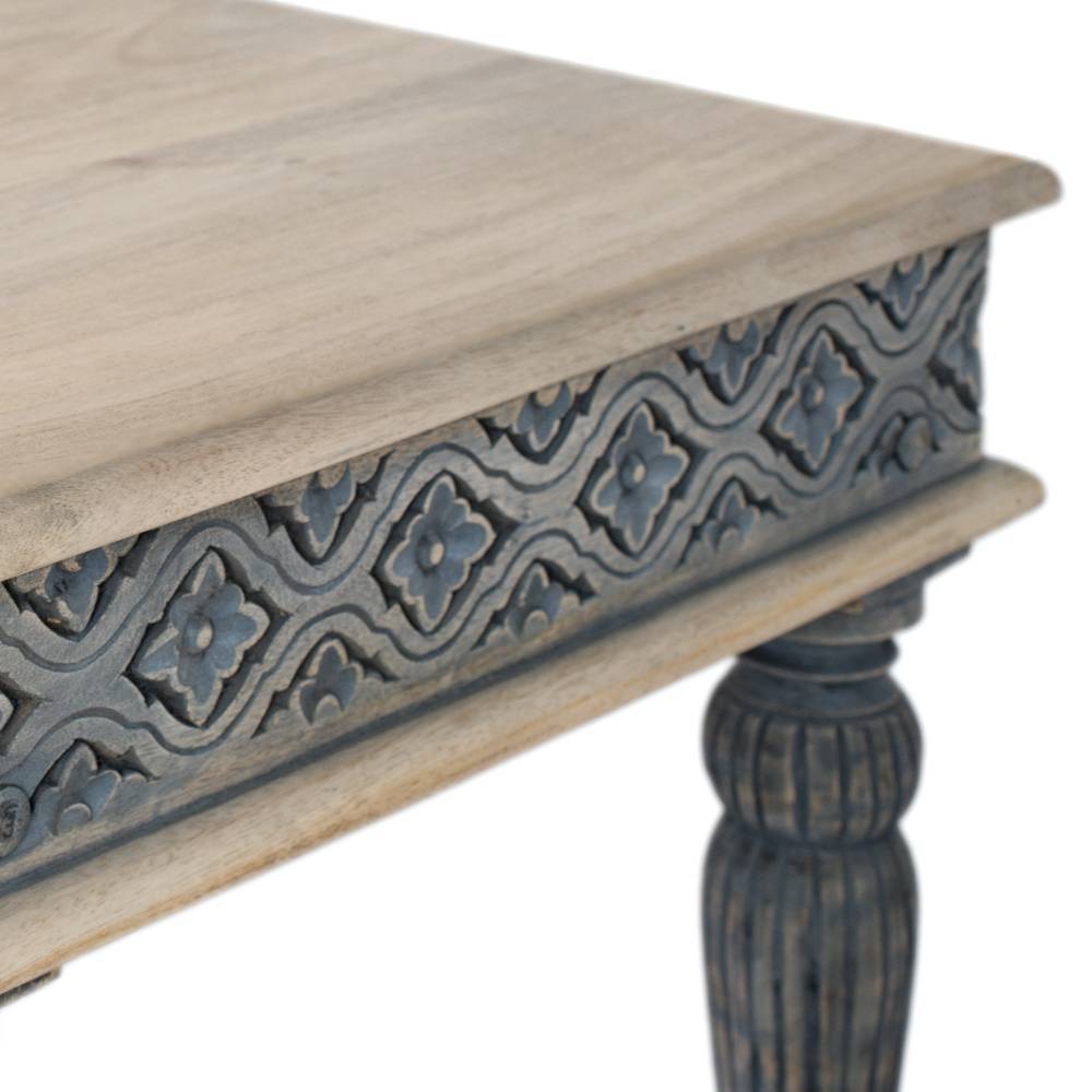 Boho Couchtisch in Blaugrau Grau - Ulcaro