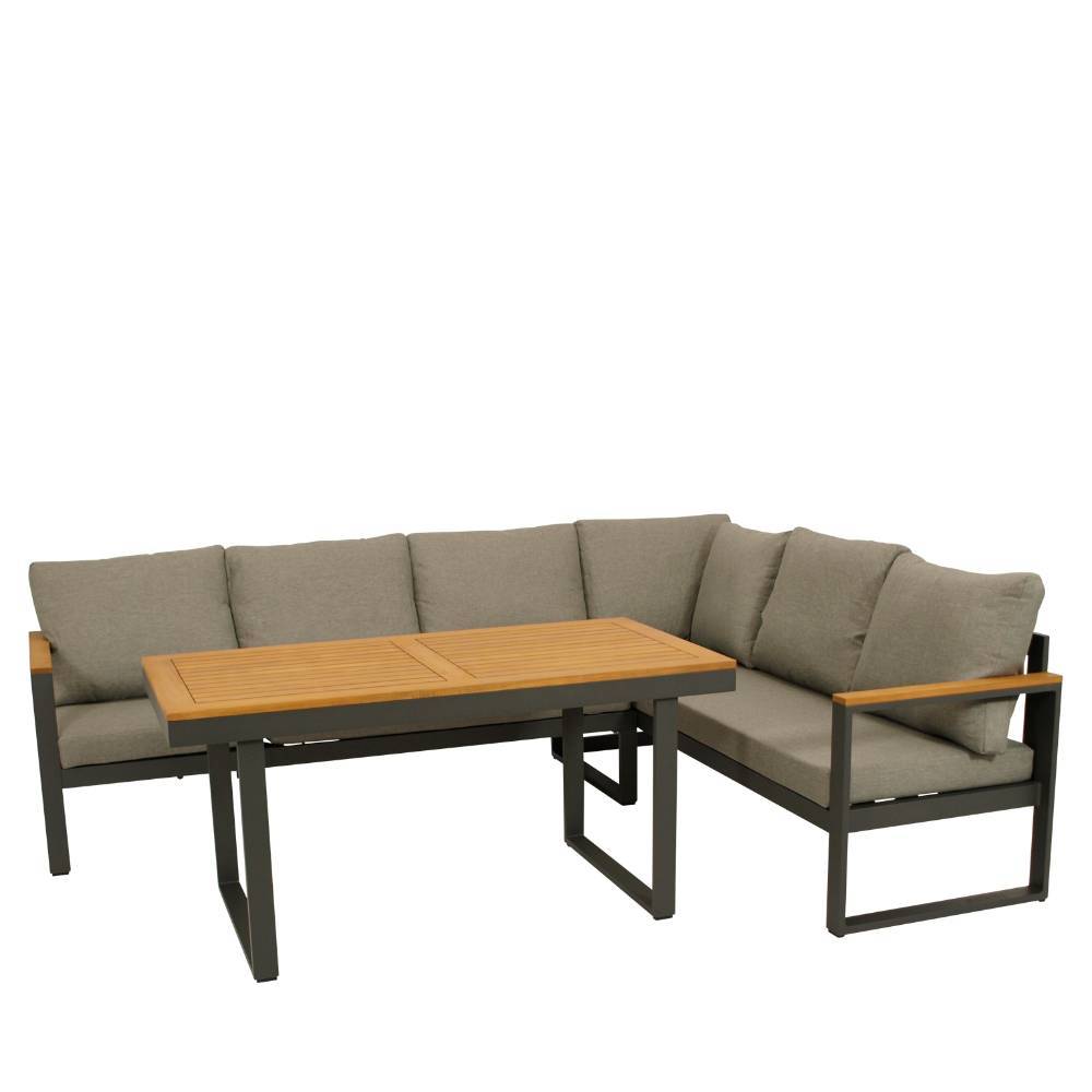 Garten Ecksofa und Tisch Set - Asmatio (zweiteilig)