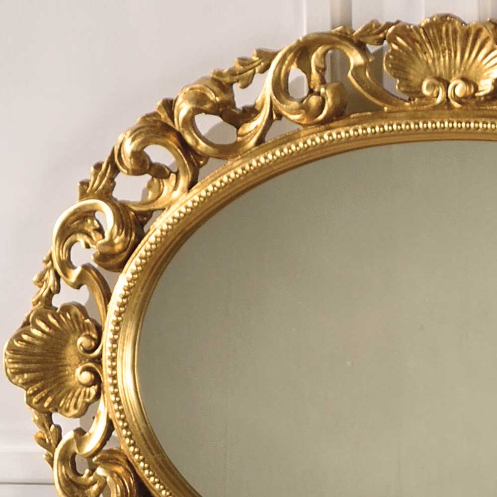 Ovaler Spiegel mit goldenem Rahmen - Carlenna