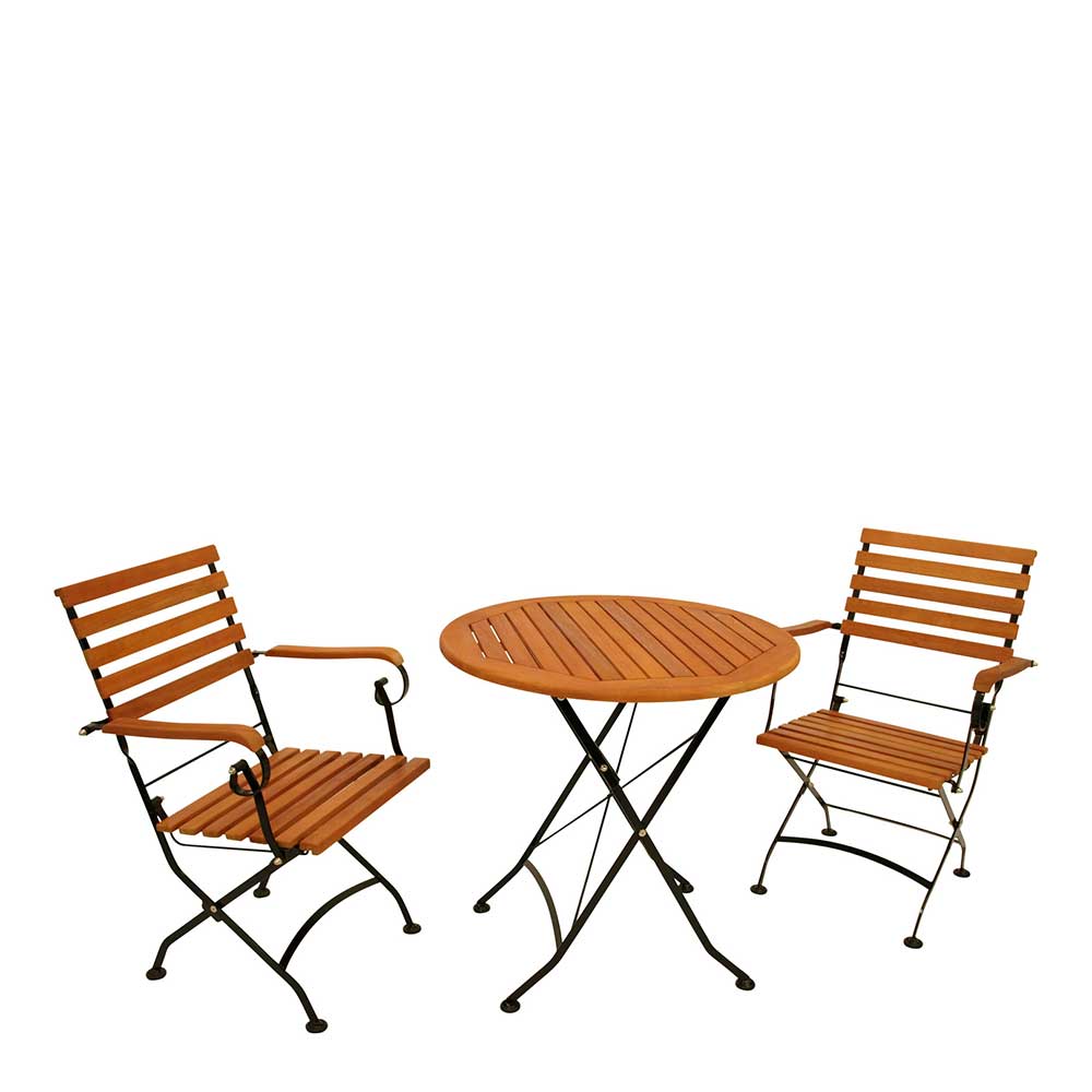 Runder Gartentisch mit Armlehnstühlen - Georgy (dreiteilig)