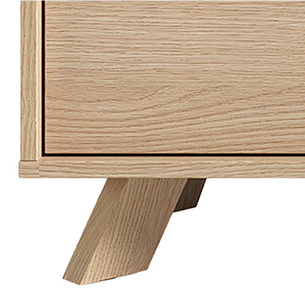 Schräge Massivholzfüße in Eiche Optik am modernen Kombi-Highboard im Skandi Stil – Demphis
