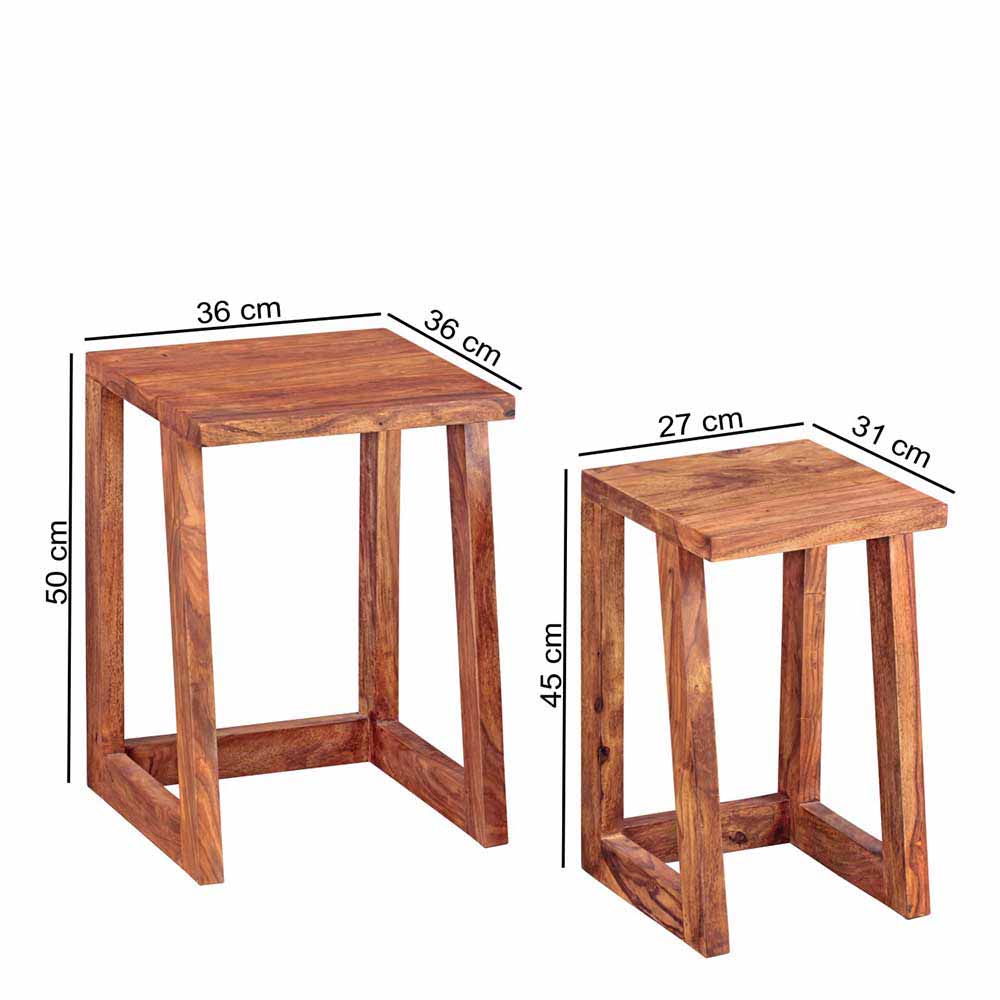 Holz Tische Set Hoslo ineinander schiebbar (zweiteilig)