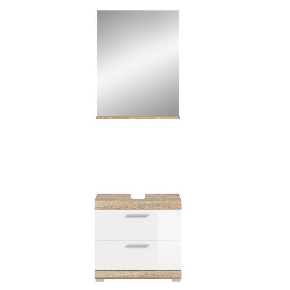 Spiegel und Waschbeckenschrank Set - Calbanyara (zweiteilig)