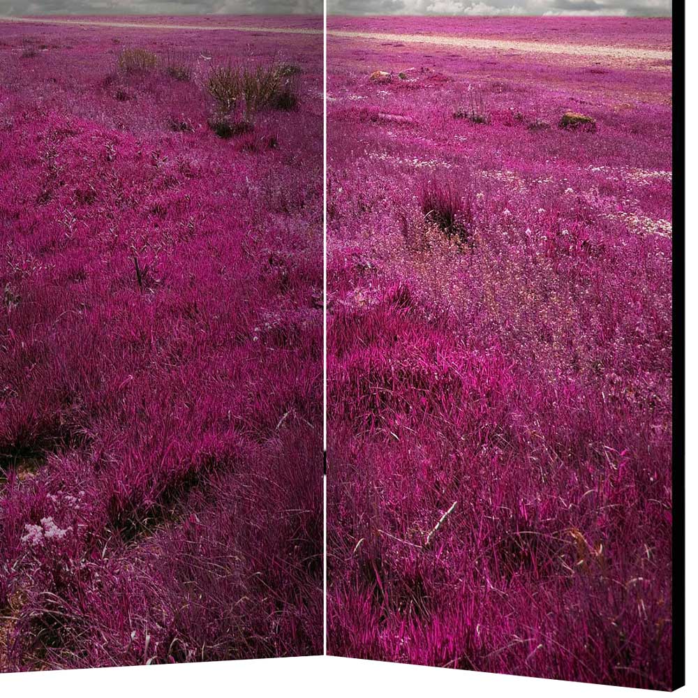 Paravent mit Landschaft Motiv in Pink - Altamira