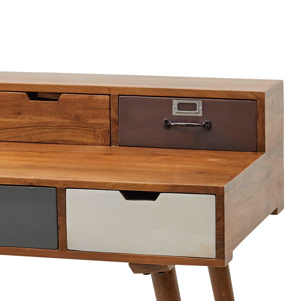 140x60 Design Schreibtisch mit Aufsatz & Schubladen - Tirol