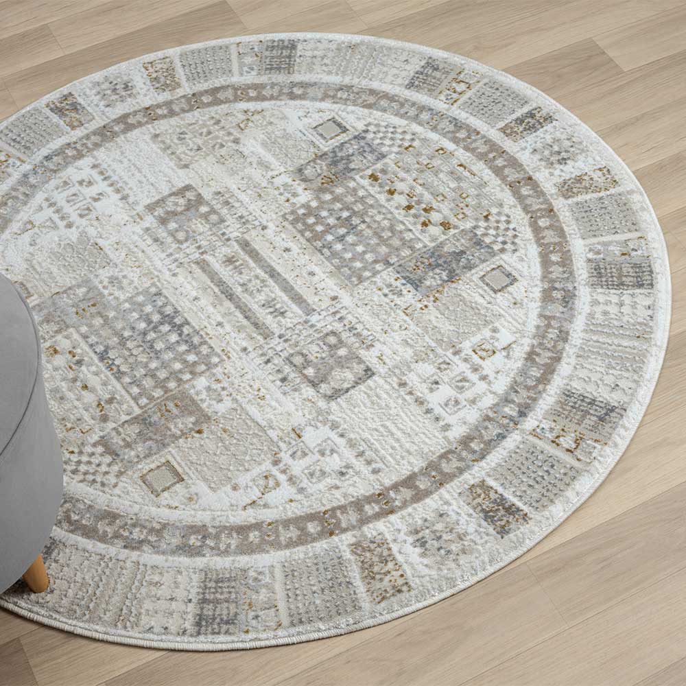 Kurzflor Teppich mit 120 cm Durchmesser - Ardenara