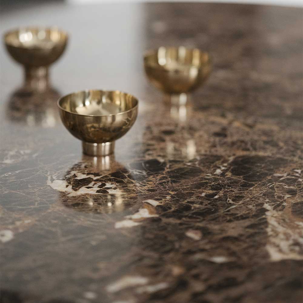 Runder Tisch mit Emperador Marmorplatte - Stacey
