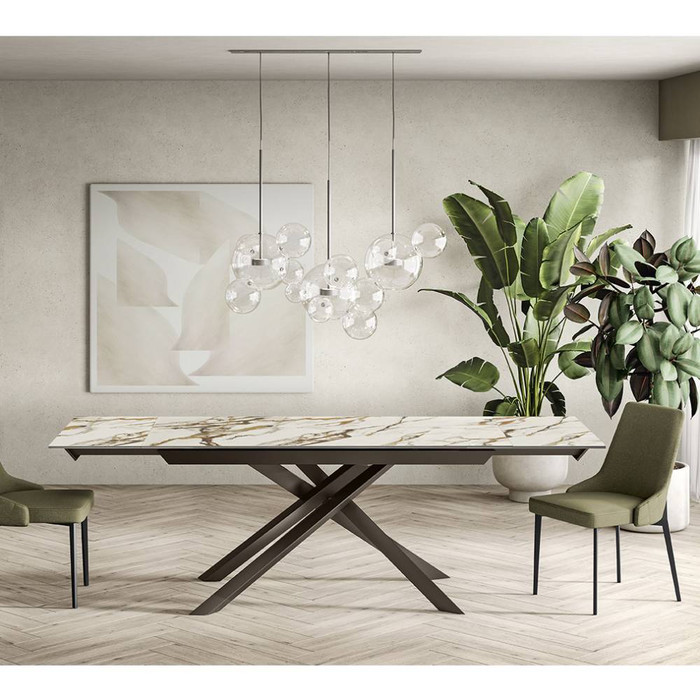 Ausziehtisch aus Keramik und Glas - Streeter